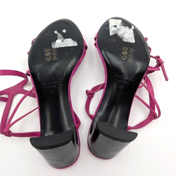 Rag & Bone Vossen Strappy High Heel Sandals Women's Pink Size US7 EU37 - Picture 6 of 12
